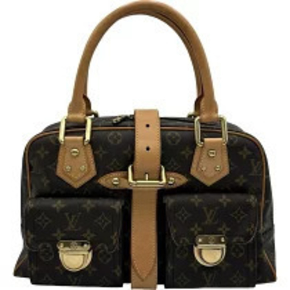 Louis Vuitton Manhattan Monogram Top Handle Bag Canvas Leather Brown